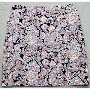 Talbots Straight & Pencil Skirt Womens Petite 4 Multicolor Paisley Lined Stretch